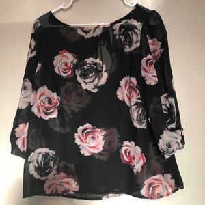 Lauren Conrad sheer floral blouse